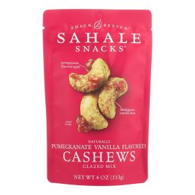 Sahale Snacks Cashews Glazed Nuts - Pomegranate And Vanilla - Case Of 6 - 4 Oz.