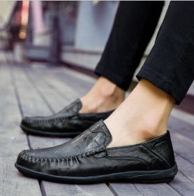 Mens Slip-On Casual Shoes (Color: black, size: 44)