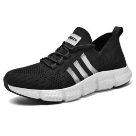 Mesh Lace Up Performance Walking Shoe Sneaker (Color: black, size: 6)