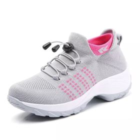 Women Walking Shoes Sock Sneakers (Color: Gray, size: 5)