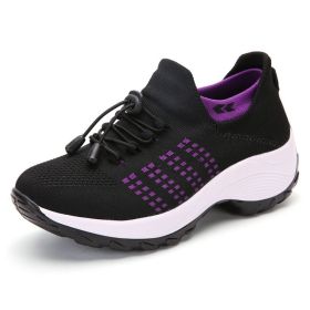 Women Walking Shoes Sock Sneakers (Color: Purple, size: 7.5)
